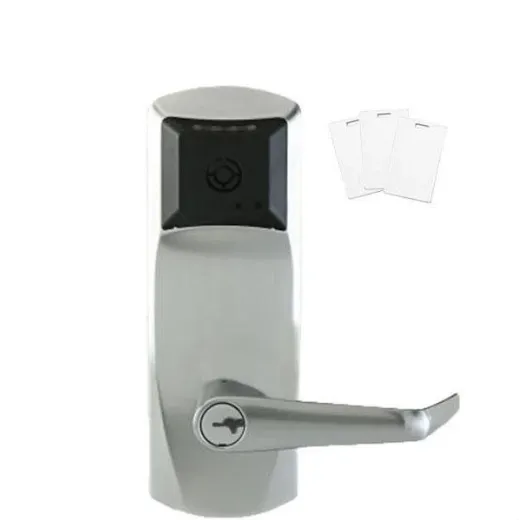 E-Plex - E7900 - Electronic RFID PROX Cylindrical Lever Set - Schlage 'C' - 2 3/8” Backset - Satin Chrome - Grade 1