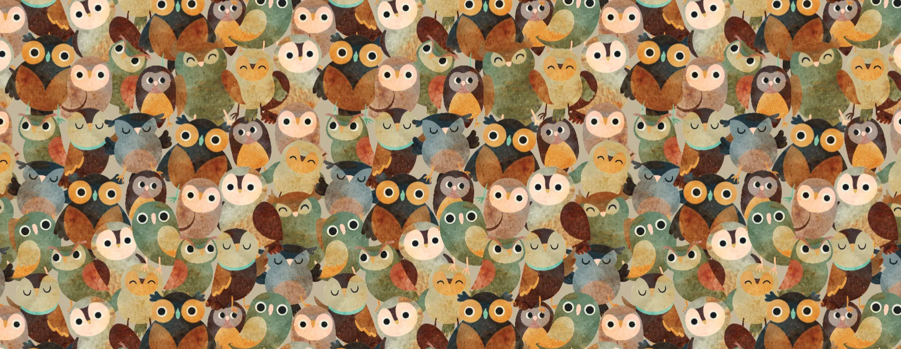 Earth Tone Owls | 18" Vinyl Roll
