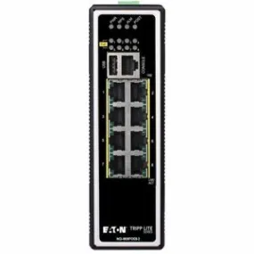 Eaton Tripp Lite Series 8-Port Managed Industrial Gigabit Ethernet Switch - Layer 2, 1 Gbps, PoE  30W, -40&deg; to 75&deg;C, DIN Mount, TAA