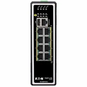 Eaton Tripp Lite Series 8-Port Managed Industrial Gigabit Ethernet Switch - Layer 2, 1 Gbps, PoE  30W, -40&deg; to 75&deg;C, DIN Mount, TAA
