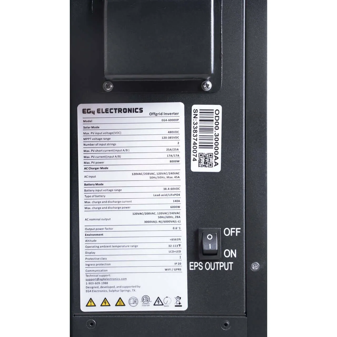 EG4 48V 120/240VAC 6000XP Split Phase Off-Grid Inverter