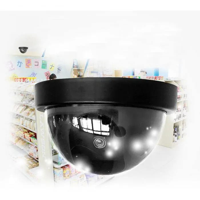 Fake Video Surveillance Dome Camera with Flashing Red LED Light