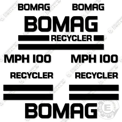 Fits Bomag MPH100 Decal Kit Soil Stabilizer