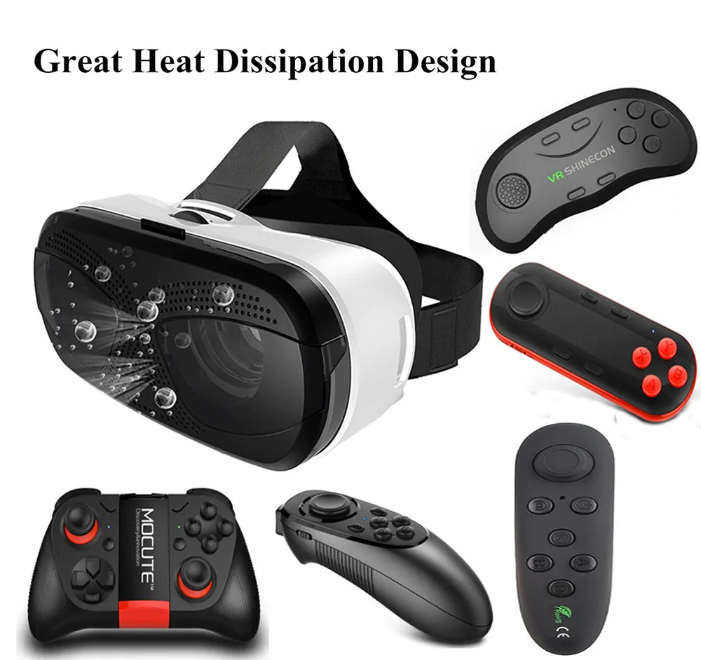 Gafas-3D Eyelasses Blue Lens VR Headset Goggles Gamepad Set Virtual Reality Glasses for Lenovo Sony LG Movie Game Virtual Viewer