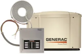 Generac Powerpact Home Backup Generator 7 Kw 50 Amp 8-Circuit Pre-Wired Switch