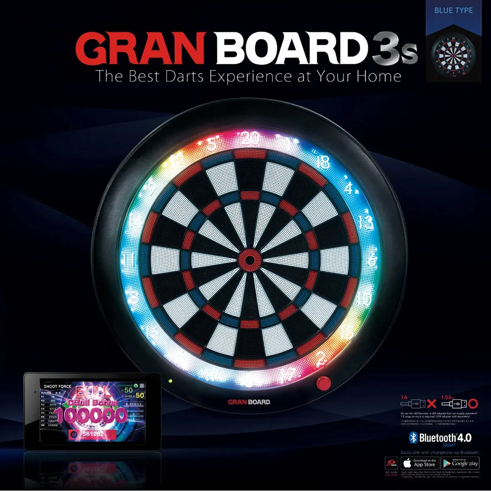Gran Darts Gran Board 3S Bluetooth Electronic Dartboard - Blue
