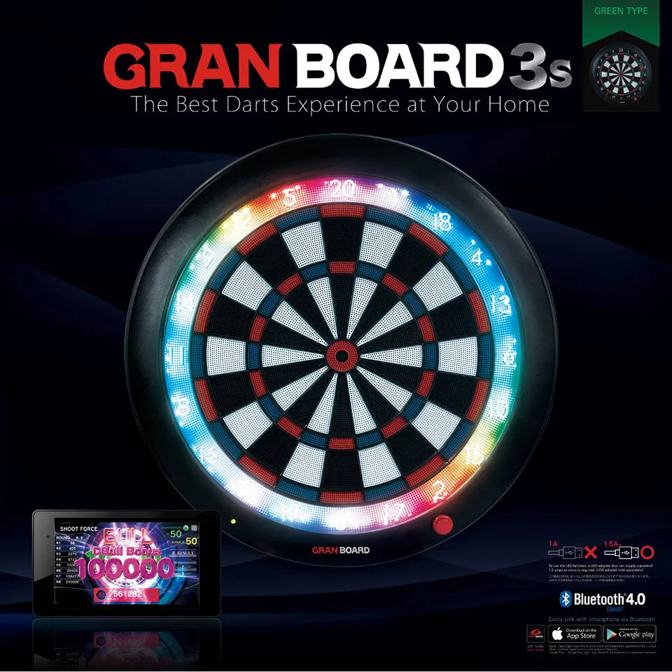 Gran Darts Gran Board 3S Bluetooth Electronic Dartboard - Green