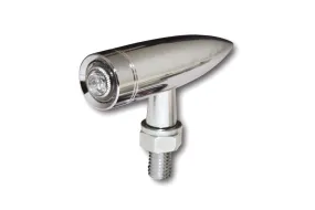 HIGHSIDER 255-018 LED Taillight "MONO BULLET LONG" Clear Lens - Chrome