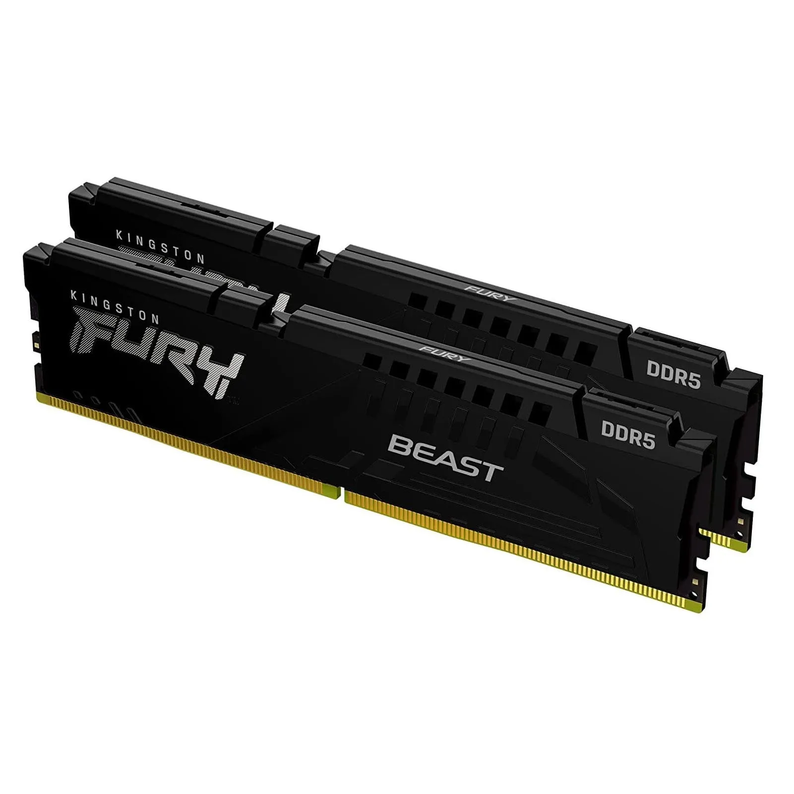 Kingston Fury Beast RAM, 32 GB DDR5 (2x16 GB), 5200 MHz, CL40, KF552C40BBK2-32, black
