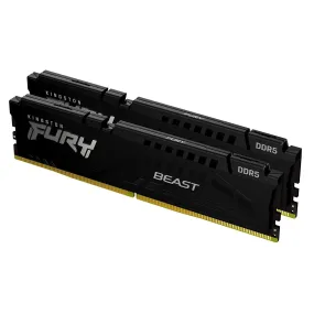 Kingston Fury Beast RAM, 32 GB DDR5 (2x16 GB), 5200 MHz, CL40, KF552C40BBK2-32, black
