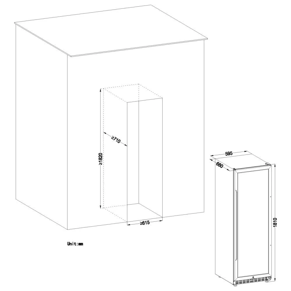 Lanbo 171 Bottles Single Zone Stainless Steel Wine Coolers LW177S