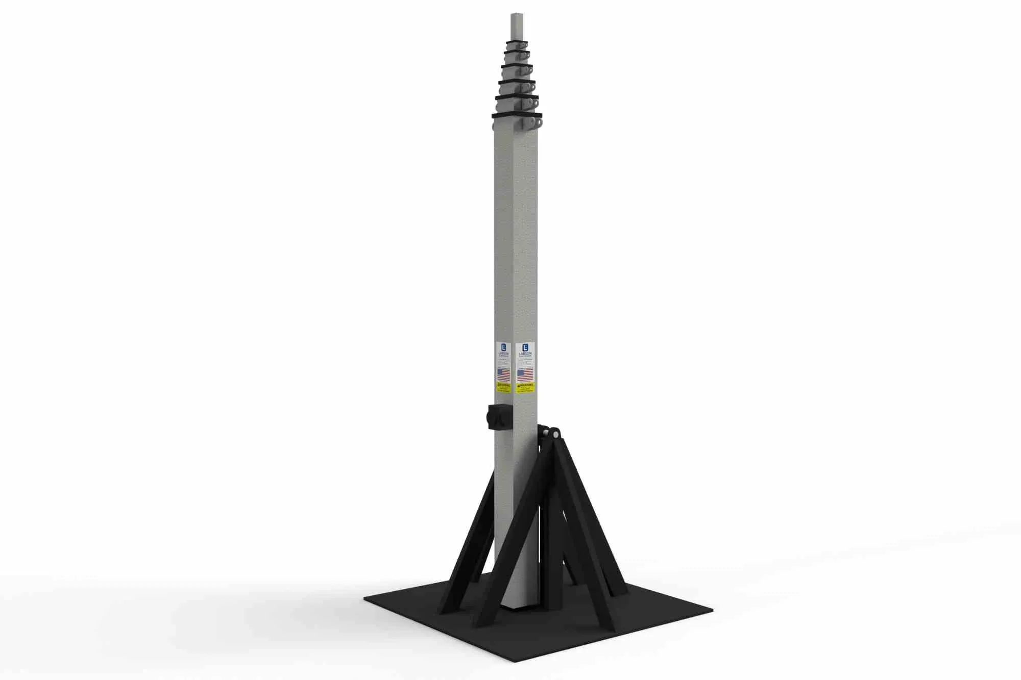 Larson Electronics 100' Self-Contained Megatower™ - 90 lb Payload Cap. - NEMA 3R Rated Control Panel, 92" x 92" Base - Visible Height Indicators