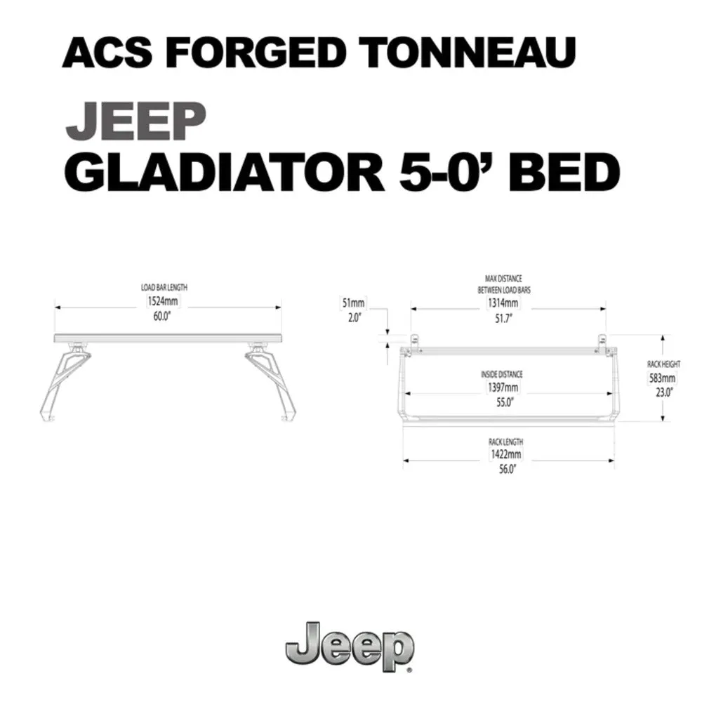 Leitner Designs ACS Forged TONNEAU - Rack Only - JEEP