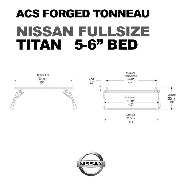 Leitner Designs ACS Forged Tonneau Rails Only For Nissan Titan 2004-2022
