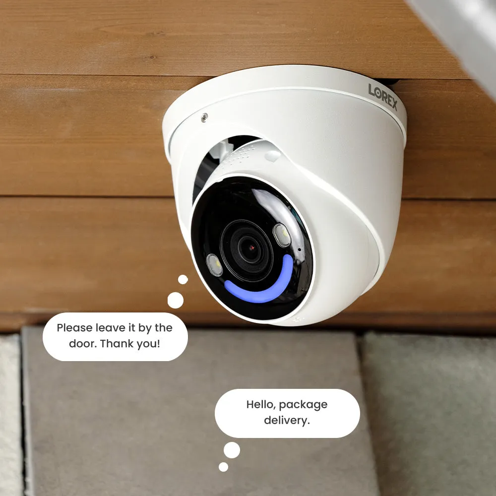 Lorex 4K  Ultra HD 12MP Smart Security Lighting Deterrence Dome AI PoE IP Wired Camera