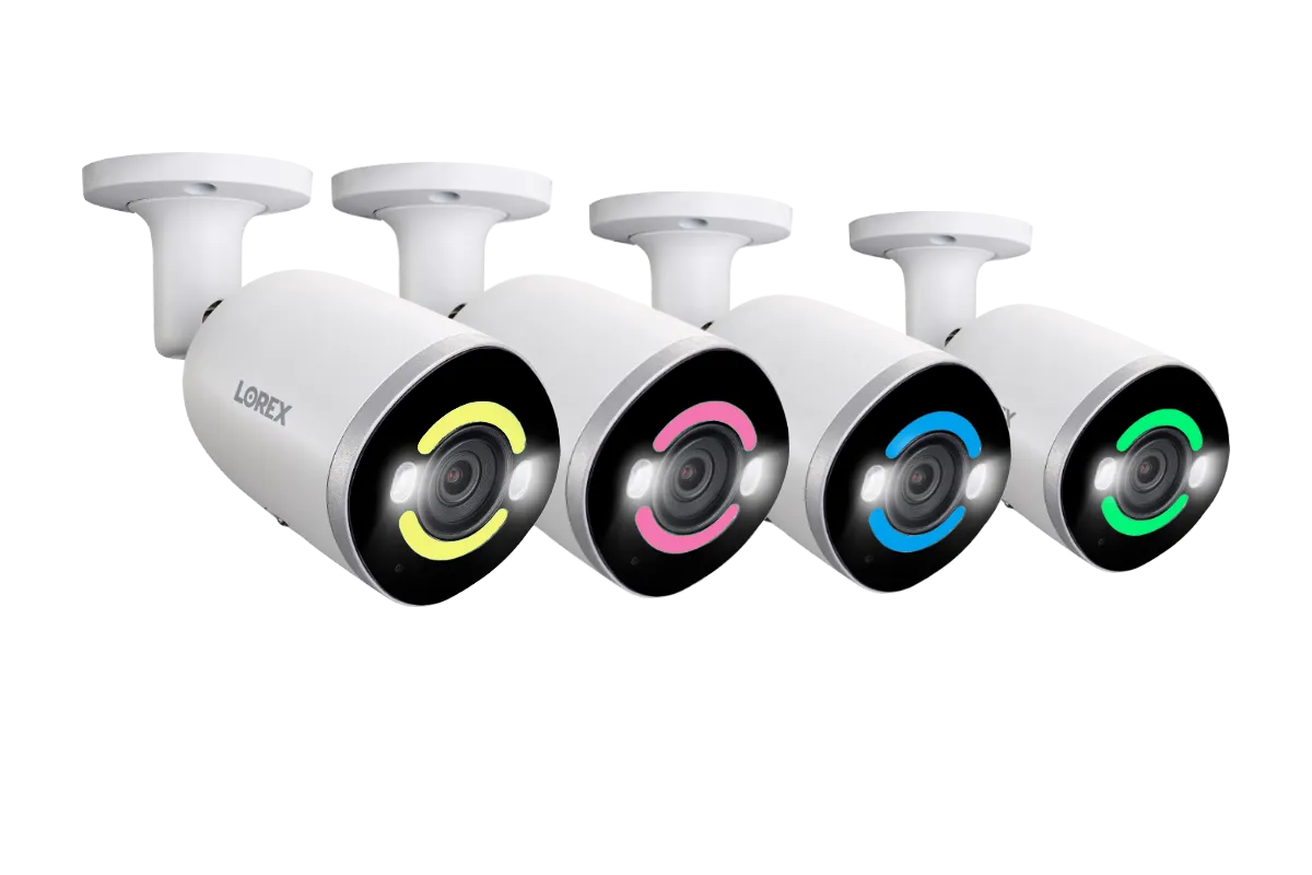 Lorex H15 4K Smart Security Lighting Deterrence Bullet AI PoE IP Wired Cameras