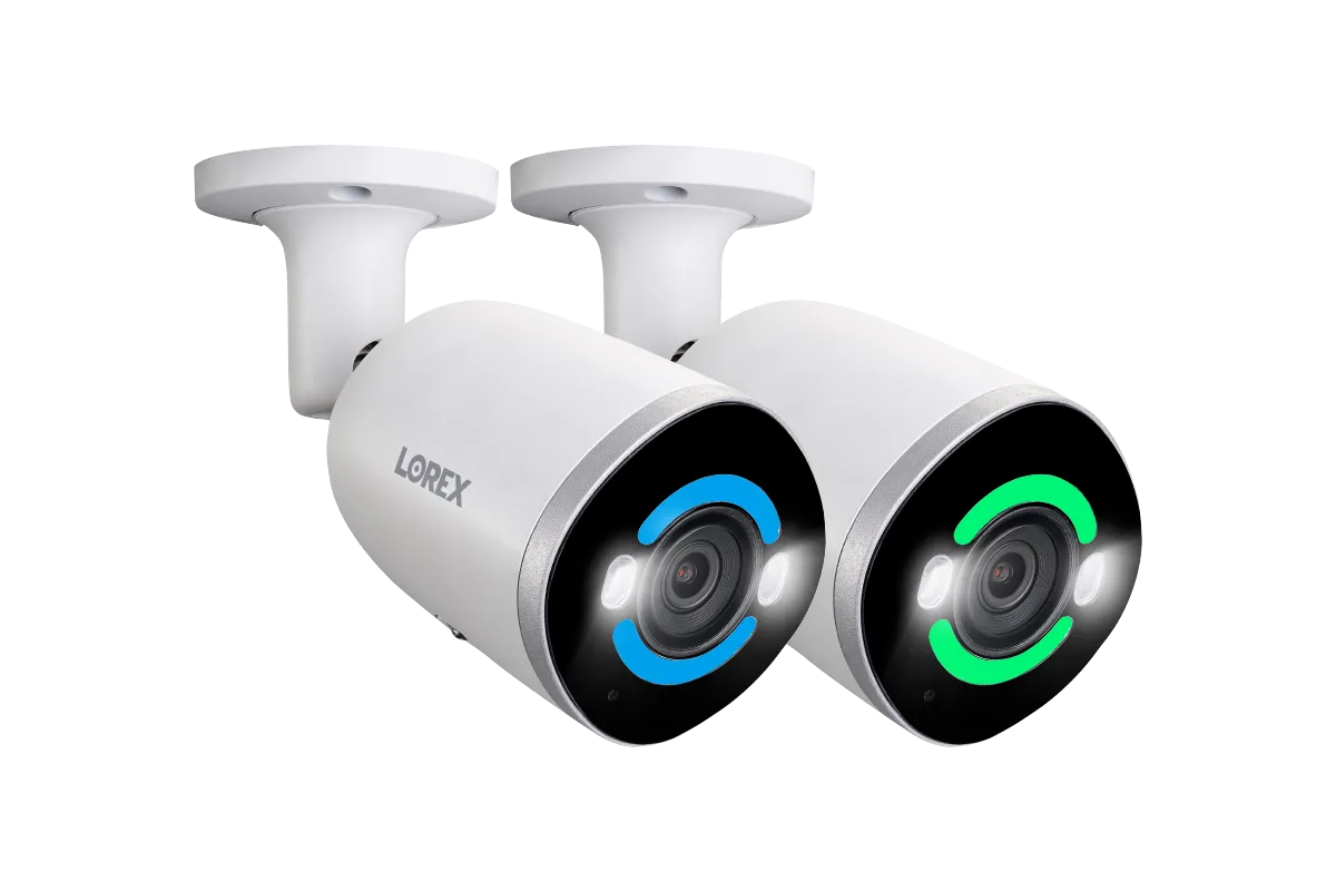 Lorex H15 4K Smart Security Lighting Deterrence Bullet AI PoE IP Wired Cameras