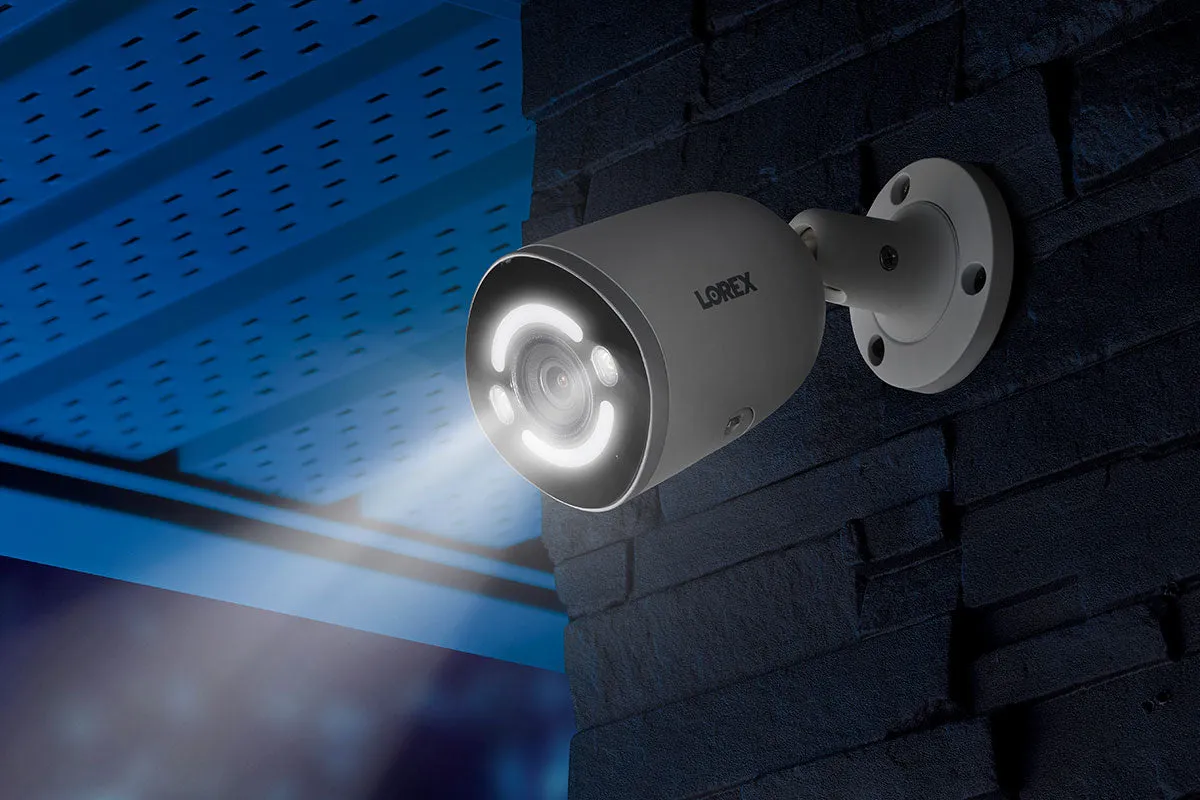Lorex H15 4K Smart Security Lighting Deterrence Bullet AI PoE IP Wired Cameras