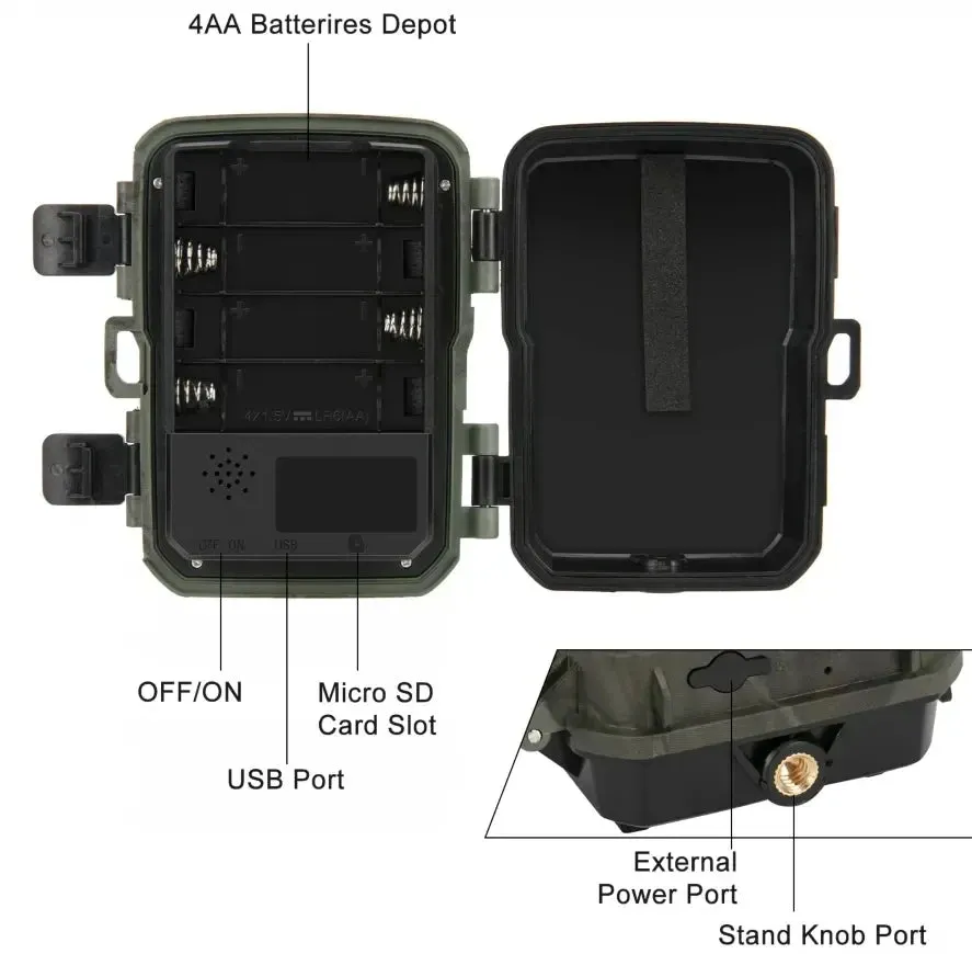 Mini Trail Hunting Camera Mini600 Wildlife Hunter Camera 20MP 1080P Forest Animal Camera Night Photo Trap Surveillance Tracking