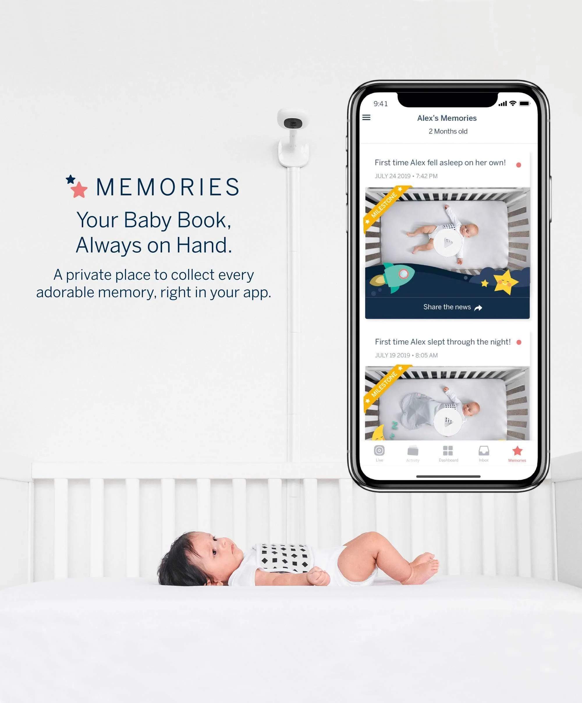 Nanit Pro Baby Monitor & Wall Mount - White