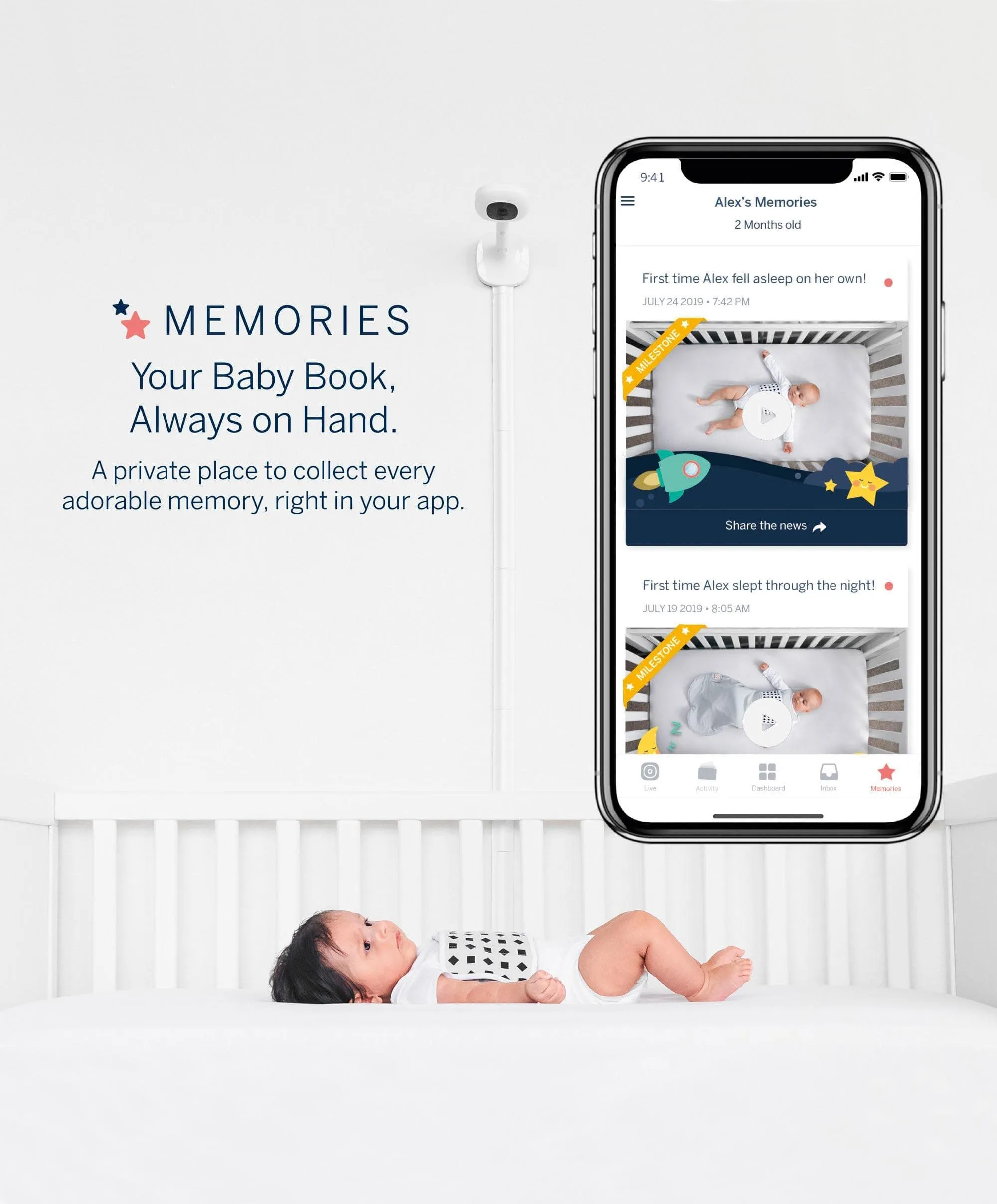 Nanit Pro Baby Monitor & Wall Mount - White