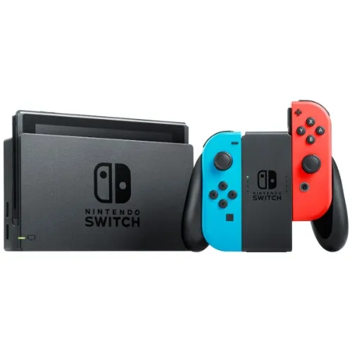 Nintendo Switch with Neon Blue and Neon Red Joy‑Con ( 2 Random Games) - 32GB - Neon Blue/Neon Red - Very Good
