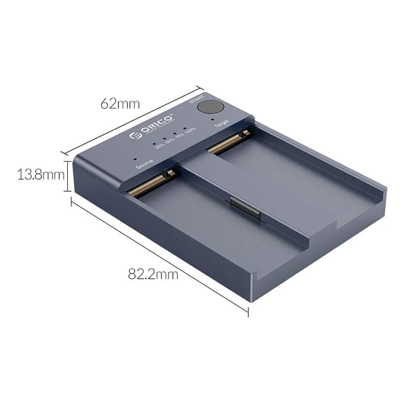 Orico M.2 Nvme 2 Bay Usb3.1|4Tb Max Duplicator - Grey
