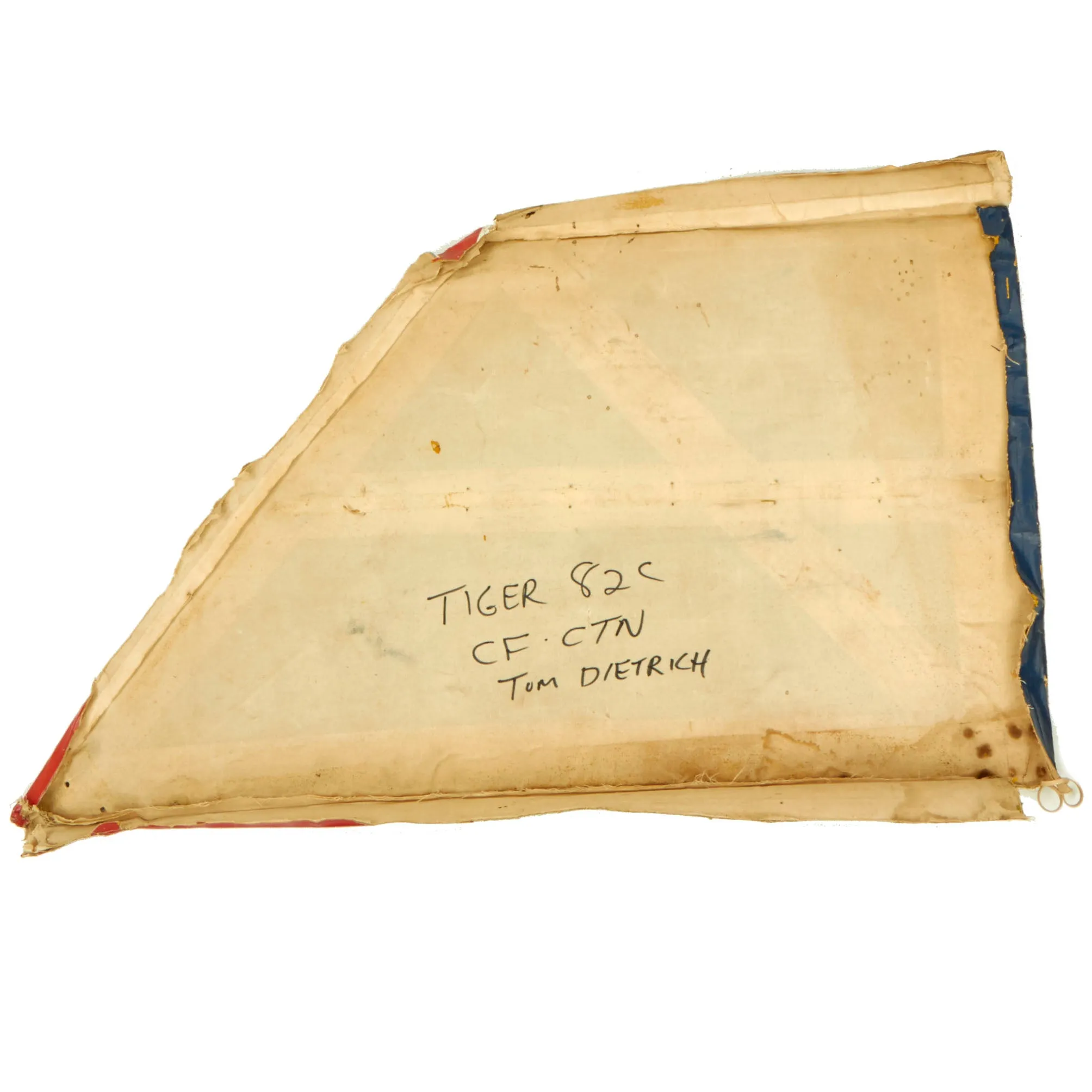 Original British WWII de Havilland DH.82 Tiger Moth Vertical Stabilizer Fin Aircraft Skin - 30” x 21”