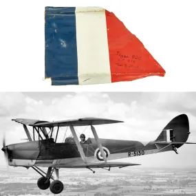 Original British WWII de Havilland DH.82 Tiger Moth Vertical Stabilizer Fin Aircraft Skin - 30” x 21”