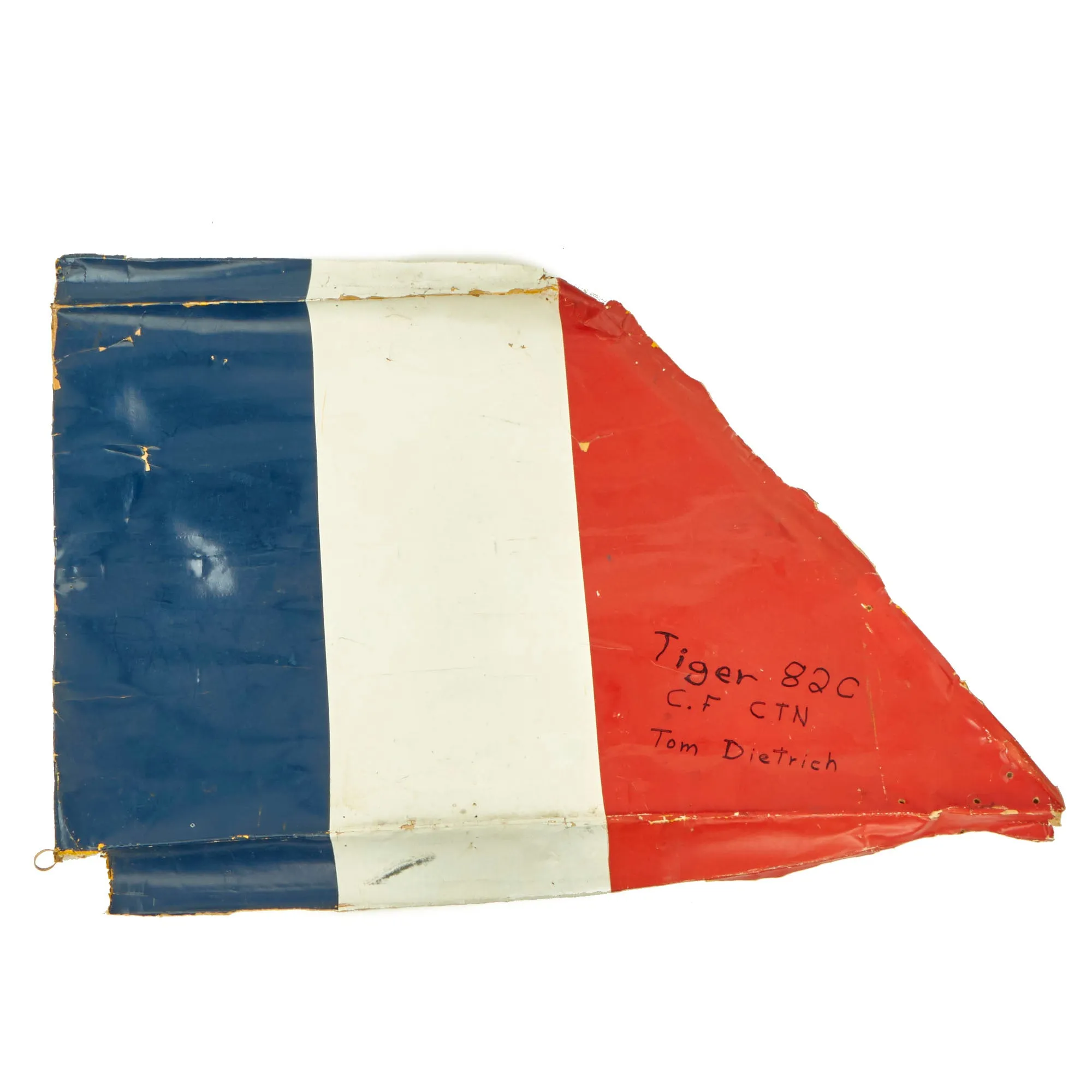 Original British WWII de Havilland DH.82 Tiger Moth Vertical Stabilizer Fin Aircraft Skin - 30” x 21”