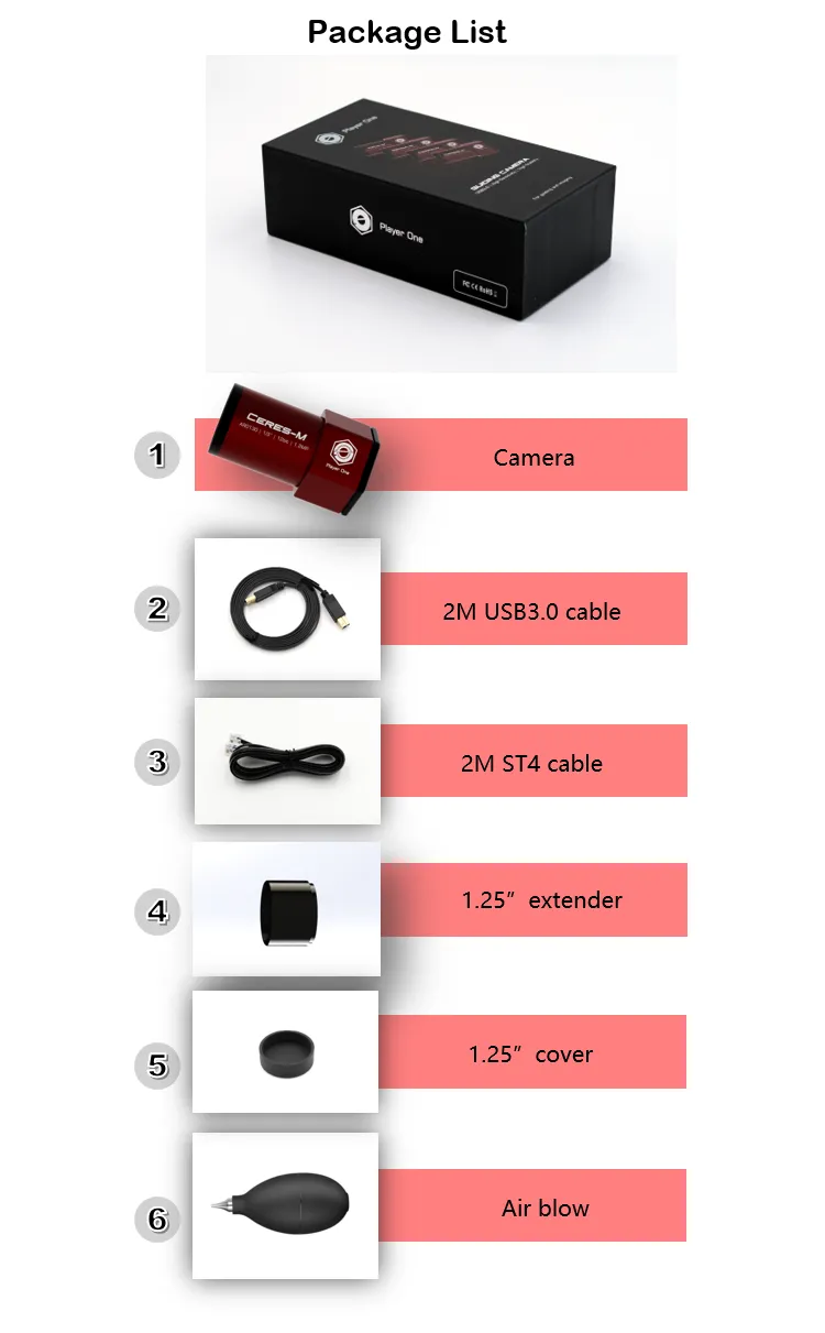 Player One Ceres-M (AR0130)USB3.0 Mono Camera