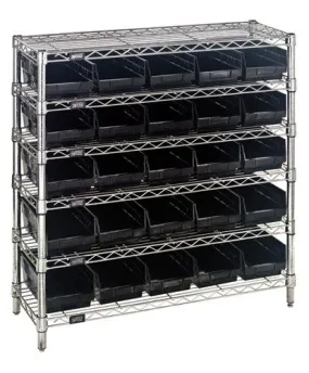Quantum WR6-36-1236-102CO Wire Shelving System with 6 Shelves, 12" x 36" x 36"