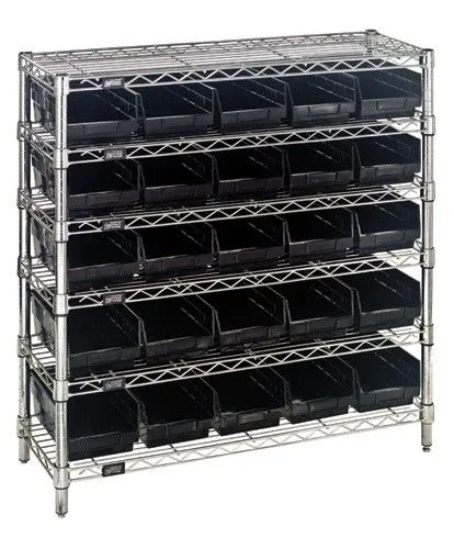 Quantum WR6-36-1236-102CO Wire Shelving System with 6 Shelves, 12" x 36" x 36"