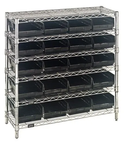 Quantum WR6-36-1236-107CO Wire Shelving System with 6 Shelves, 12" x 36" x 36"