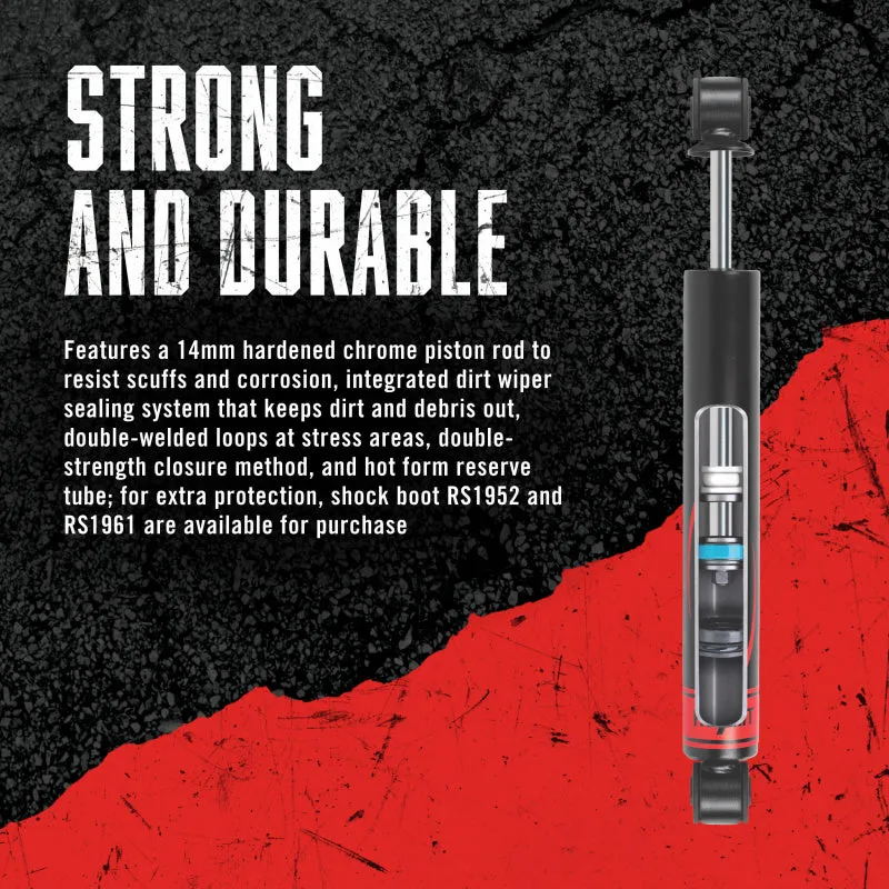 Rancho RS7MT Monotube Steering Stabilizer - 14.88 in Compressed/23.31 in Extended - Satin Black