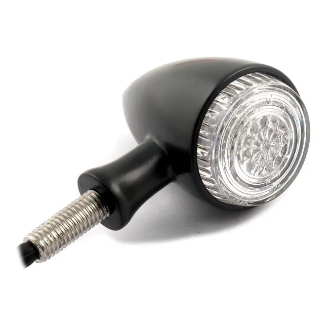 Round Bullet LED Combination Rear Tail Light   Indicators (Pair) - Black - Motorcycle Storehouse 913887