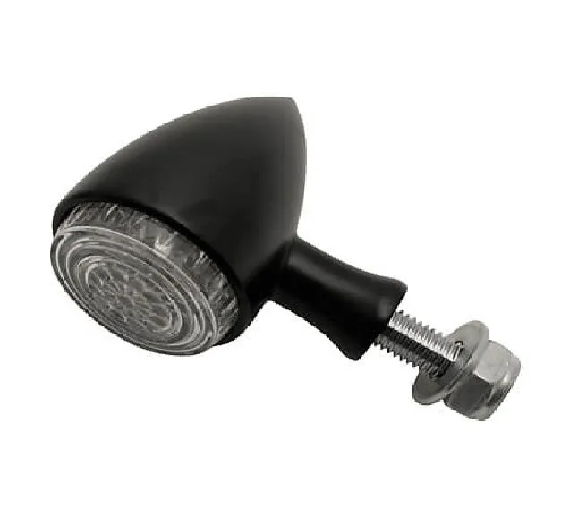 Round Bullet LED Combination Rear Tail Light   Indicators (Pair) - Black - Motorcycle Storehouse 913887