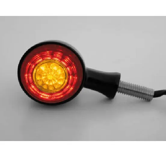 Round Bullet LED Combination Rear Tail Light   Indicators (Pair) - Black - Motorcycle Storehouse 913887