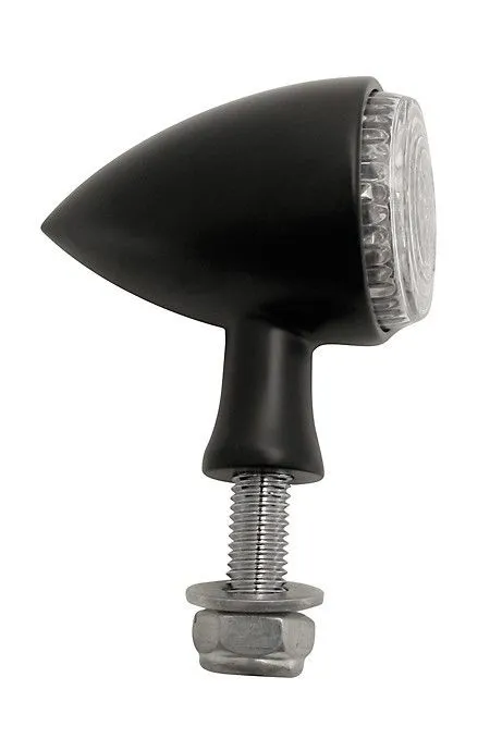 Round Bullet LED Combination Rear Tail Light   Indicators (Pair) - Black - Motorcycle Storehouse 913887