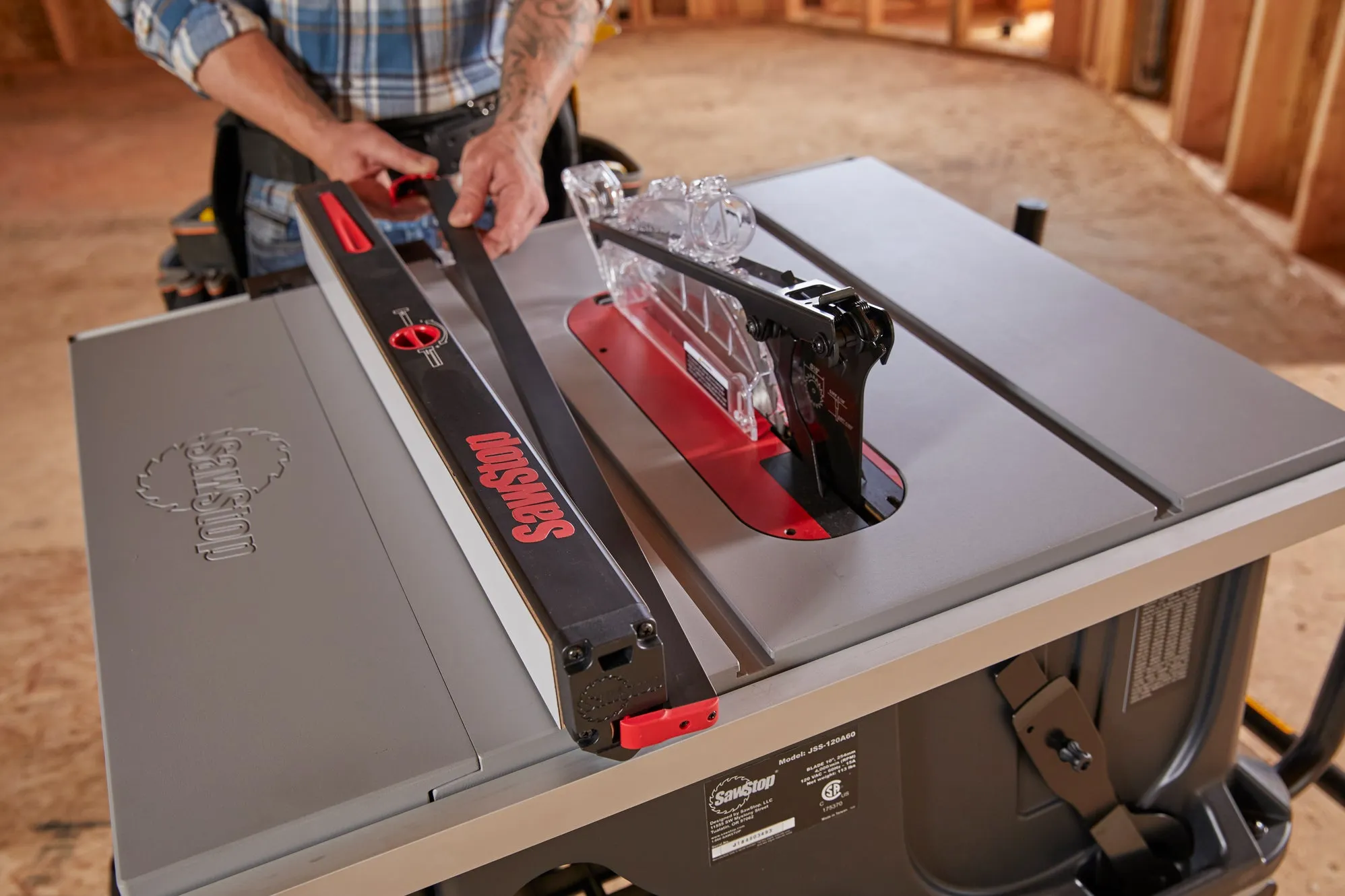 SawStop Jobsite Saw PRO 1.5HP, 120V, 60Hz Includes Brake Cartridge & Dust Guard JSS-120A60 (DCE)