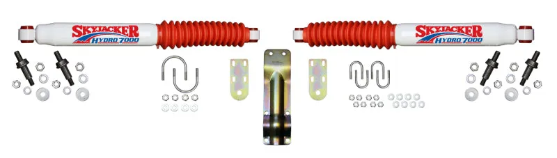 Skyjacker Dual Steering Stabilizer Kit - White Paint - GM Fullsize SUV / Truck 1967-91