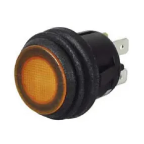 Switch Push/Push Amber LED 12/24 volt bg1