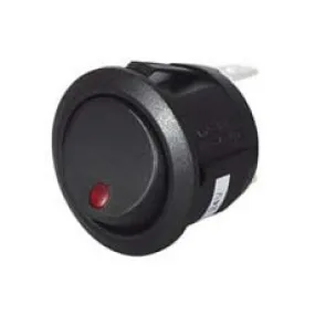 Switch Rocker Round On/Off Blue LED 12/24 volt Pk 100