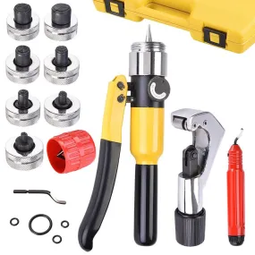 TheLAShop 7-Head HVAC Hydraulic Pipe Expander Swaging Expanding Tool Kit