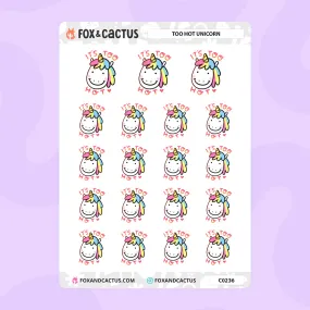 Too Hot Unicorn Stickers