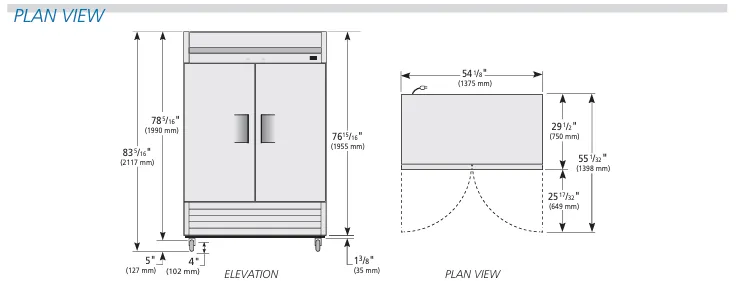 True Reach-In Refrigerated 2 Door T49HC
