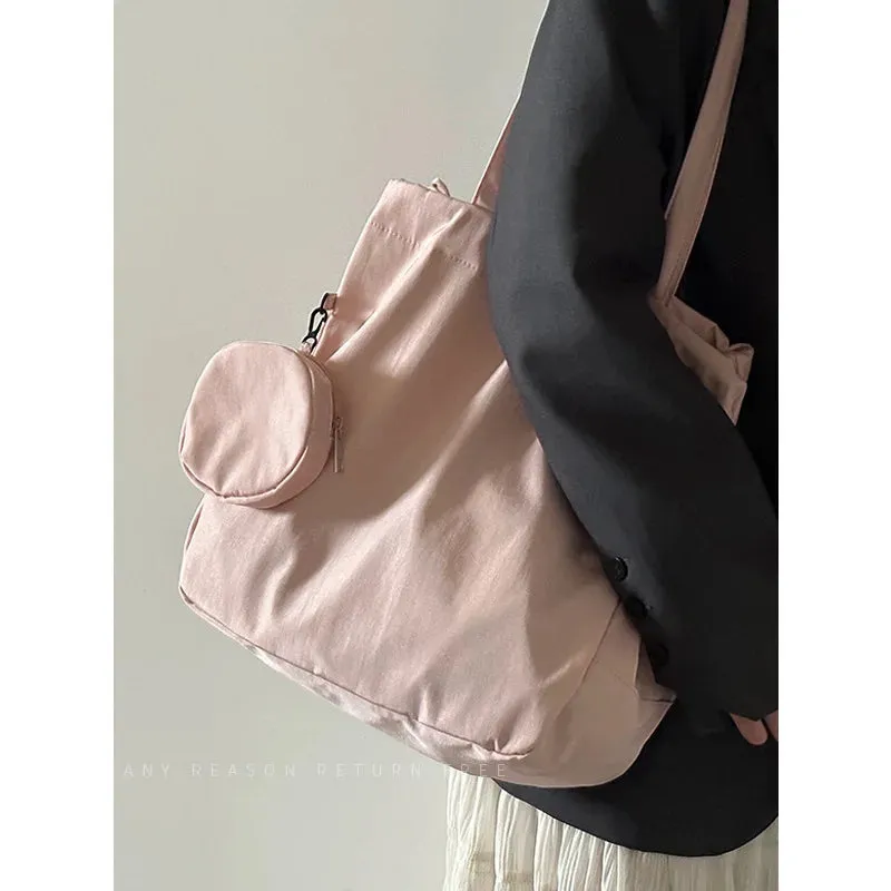 UAKISS  -  Sweet Tote Bags for Student Girl Fashion Mint Green Pink Color Messenger Bag High Capacity Stationery Notebook Storage Bag