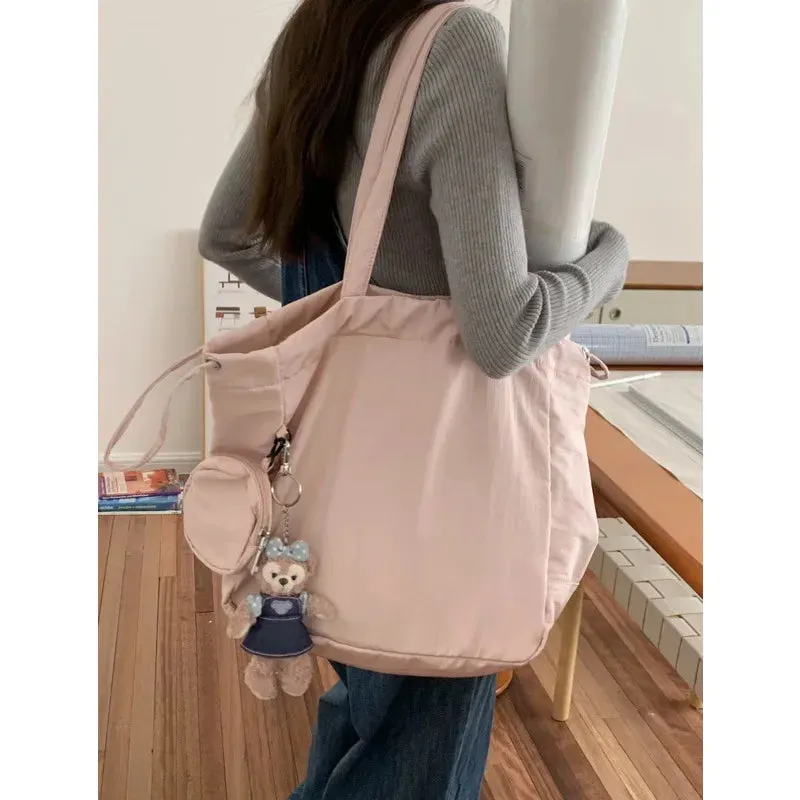 UAKISS  -  Sweet Tote Bags for Student Girl Fashion Mint Green Pink Color Messenger Bag High Capacity Stationery Notebook Storage Bag