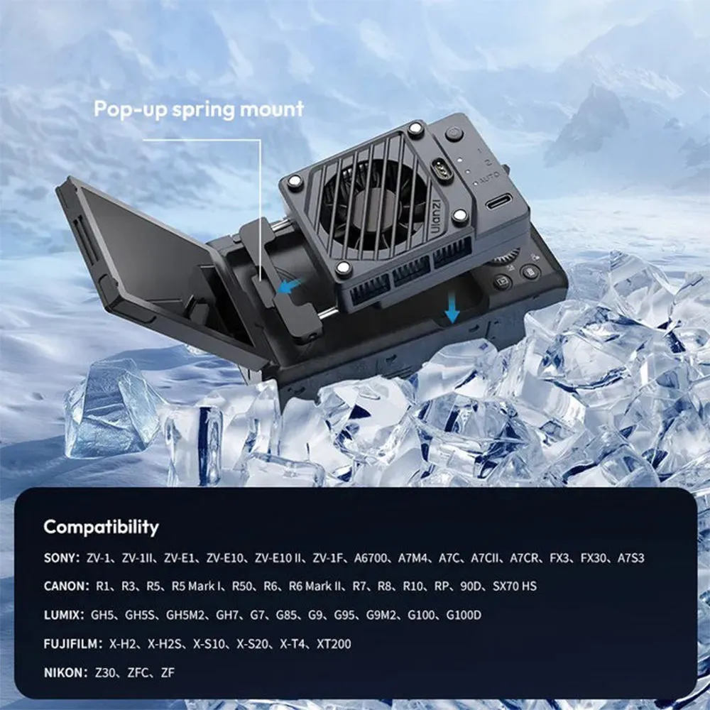 Ulanzi CU01 Thermostatic Semiconductor Camera Cooler Kit with 3 Modes of Operations, Battery Wireless Charging, Up to 8°C Intelligent Temperature Control for Sony, Canon, Lumix, Fujifilm & Nikon Cameras | C045