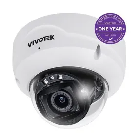 VIVOTEK FD819-HT-1Y VORTEX 5MP Dome, 2.8-10mm Remote Focus Lens, with 1-year VSaaS License, White, 30-Day Video Onboard Storage, NDAA and TAA Compliant